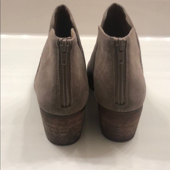 Susina Kyle Perforated Tan Suede Ankle Booties - Picture 9 of 11